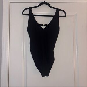 Shade & Shore Women’s Black V-Neck One piece Bathing Suit